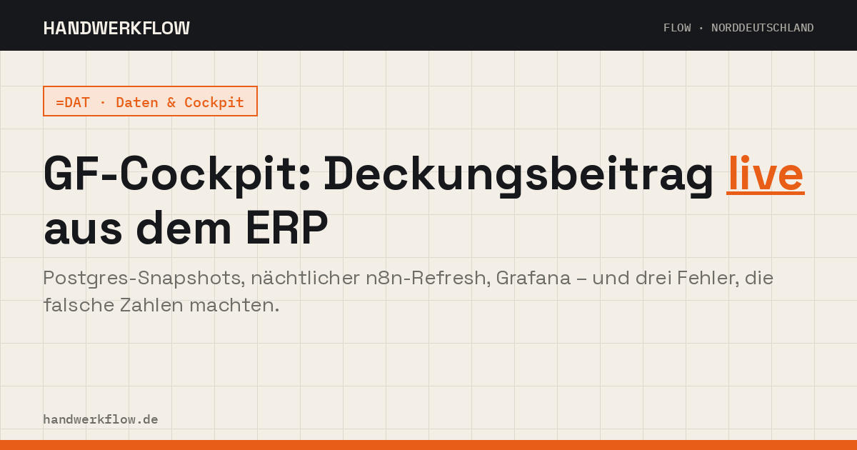 Grafana-Dashboard aus ERP-Daten – so habe ich das GF-Cockpit gebaut