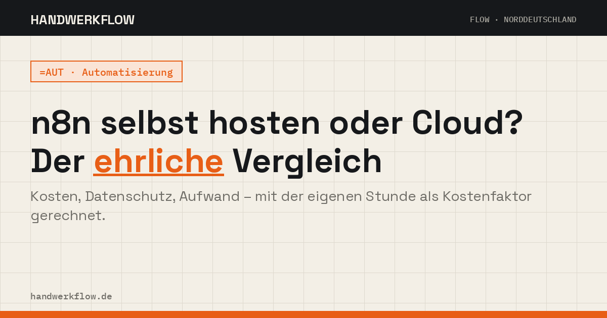 n8n selbst hosten vs. n8n Cloud – was lohnt sich für kleine Betriebe wirklich?