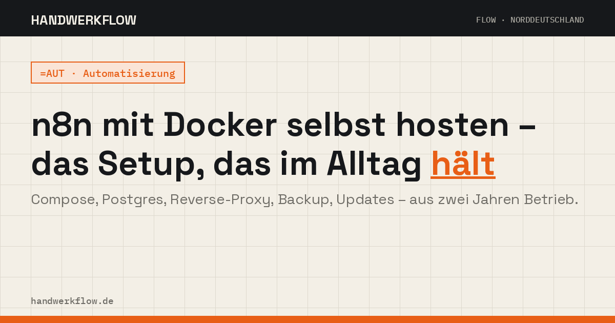 n8n mit Docker selbst hosten – das Setup, das im Alltag hält